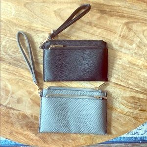 Two leather wristlets